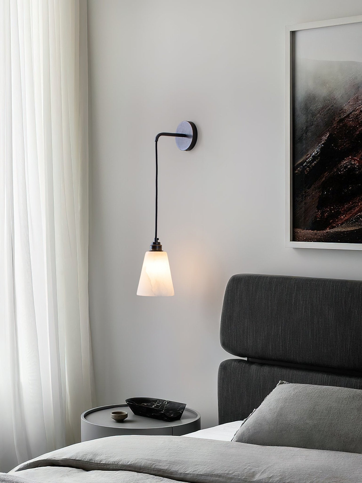 Droplet Alabaster Wall Light, Hardwired Wall Sconce, detail 5