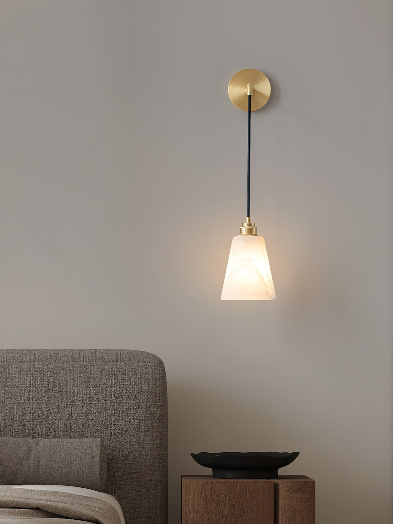 Droplet Alabaster Wall Light, Hardwired Wall Sconce, detail 6