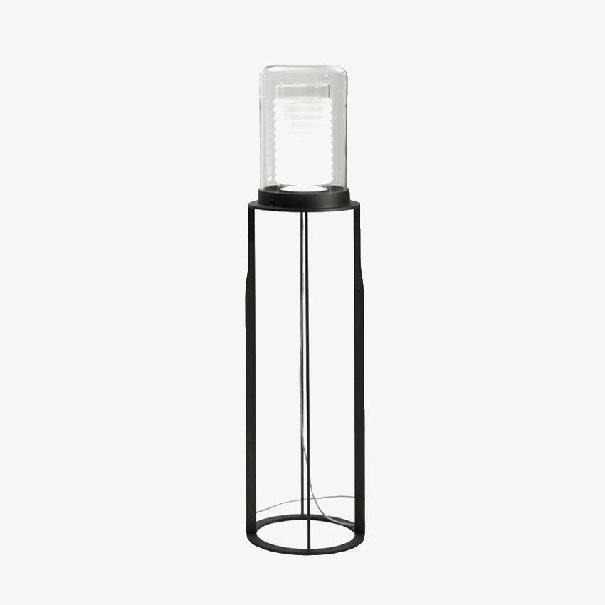 Dual Cylinder Glass Floor Light, Floor Lamp, Iron, ∅ 12.6″ x H 54.3″