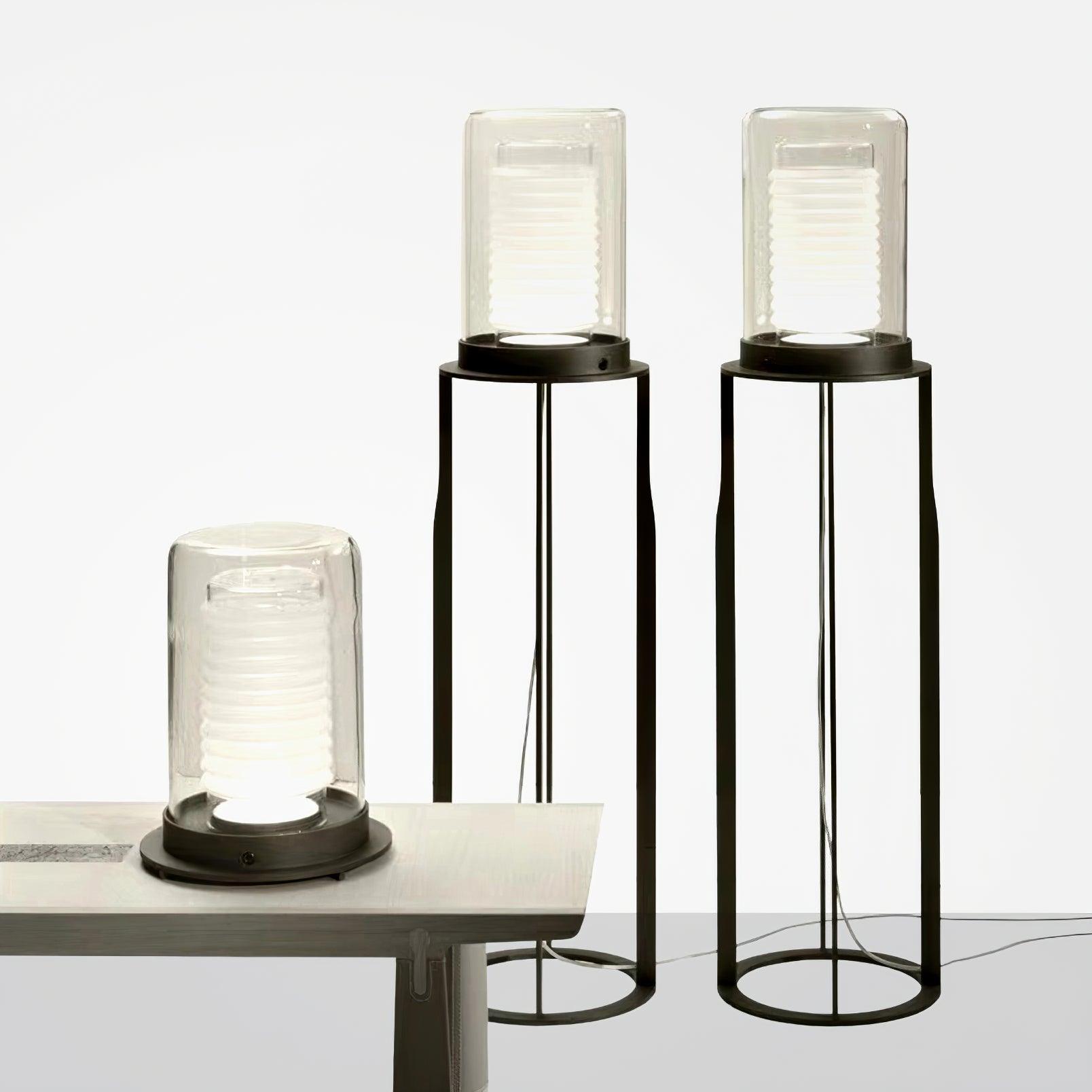 Dual Cylinder Glass Floor Light, Floor Lamp, detail 3