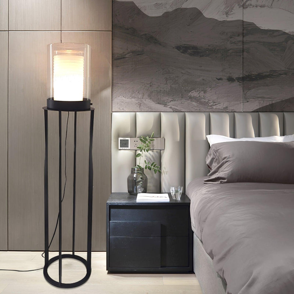 Dual Cylinder Glass Floor Light, Floor Lamp, detail 2