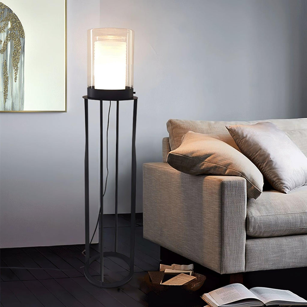 Dual Cylinder Glass Floor Light, Floor Lamp, detail 4