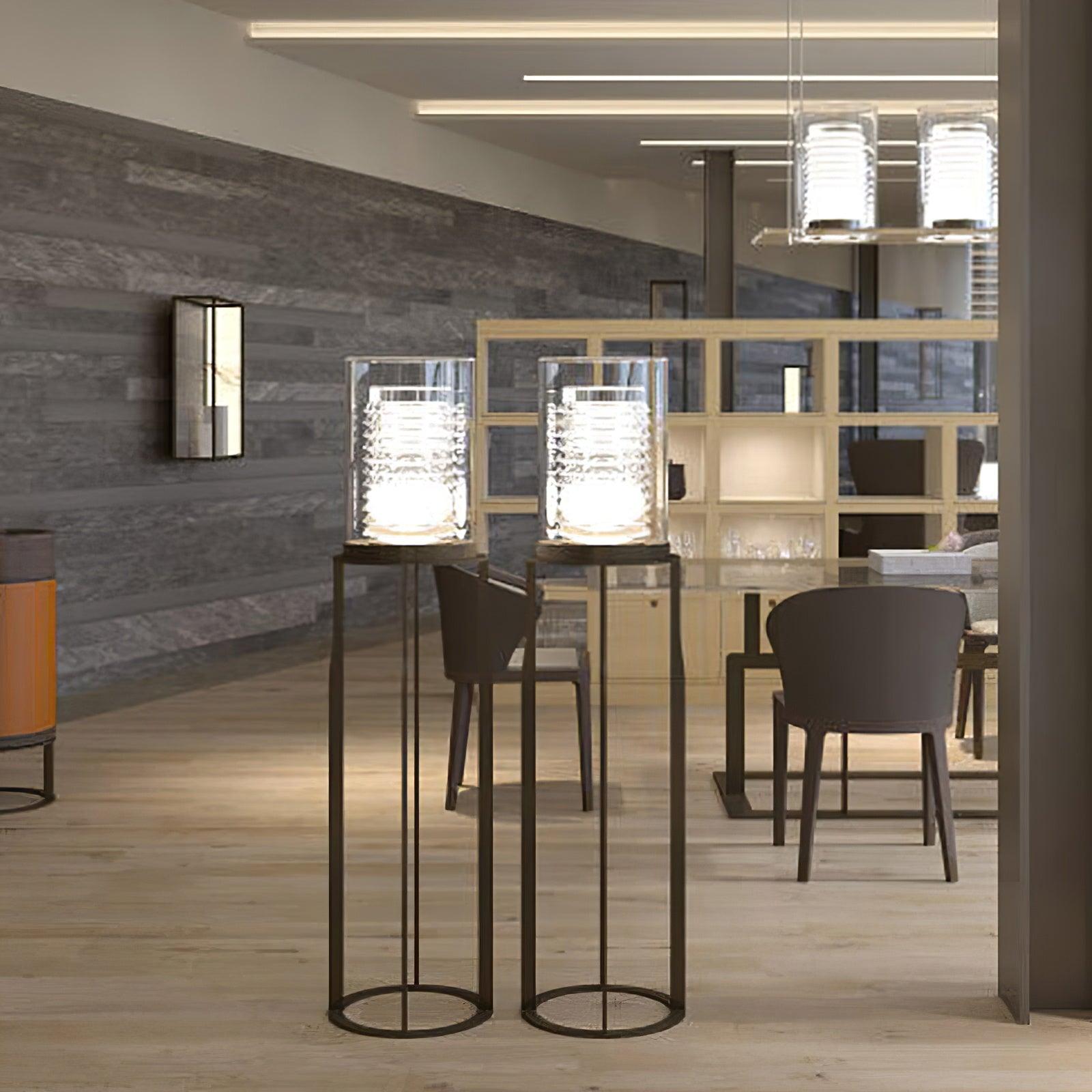 Dual Cylinder Glass Floor Light, Floor Lamp, detail 6