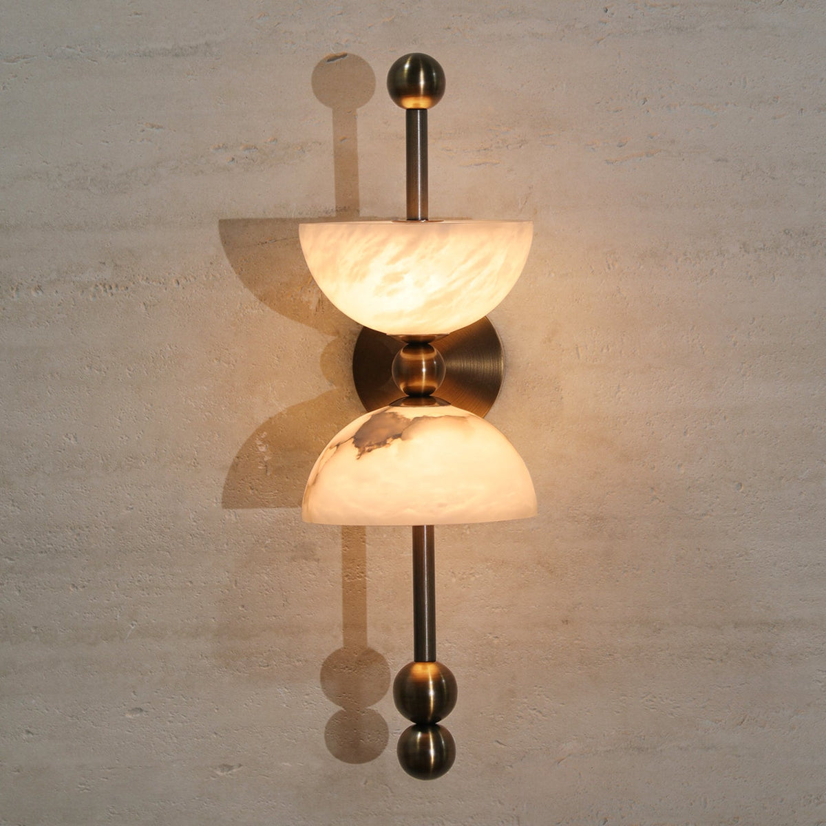 Duo Alabaster Wall Light, Hardwired Wall Sconce, detail 7