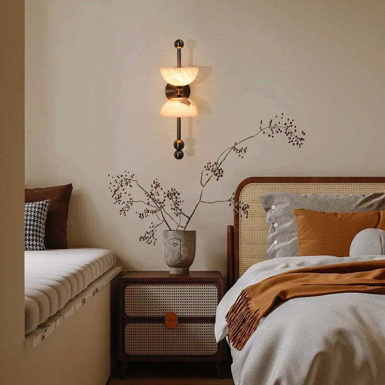 Duo Alabaster Wall Light, Hardwired Wall Sconce, detail 8