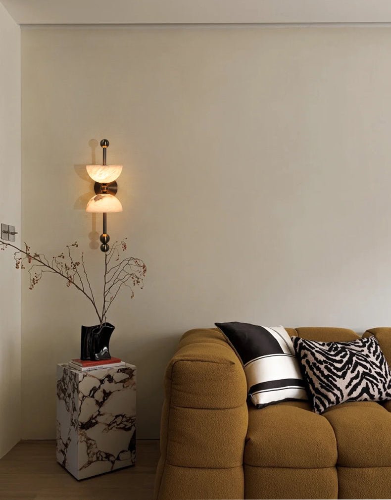 Duo Alabaster Wall Light, Hardwired Wall Sconce, detail 10