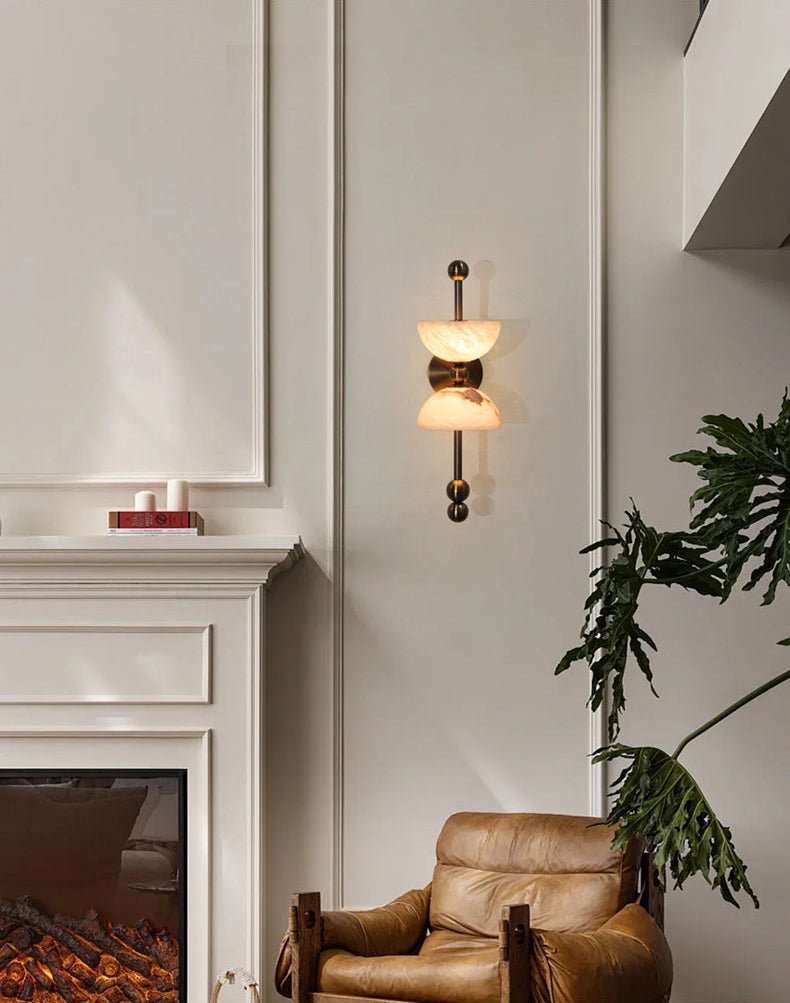 Duo Alabaster Wall Light, Hardwired Wall Sconce, detail 11
