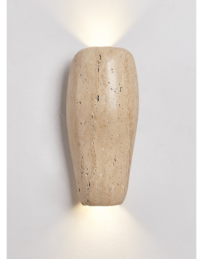 Earthy Stone Wall Light, Hardwired Wall Sconce, detail 12