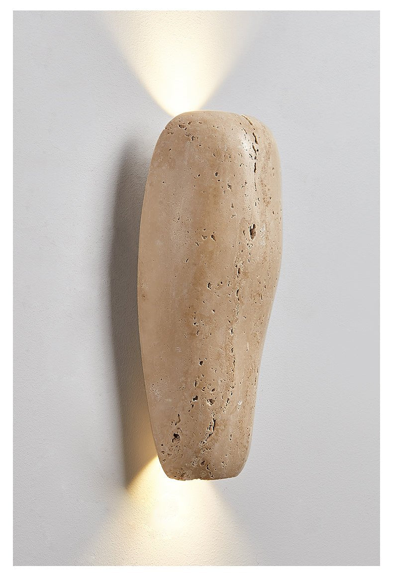 Earthy Stone Wall Light, Hardwired Wall Sconce, detail 14