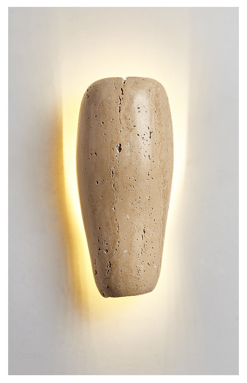 Earthy Stone Wall Light, Hardwired Wall Sconce, detail 15