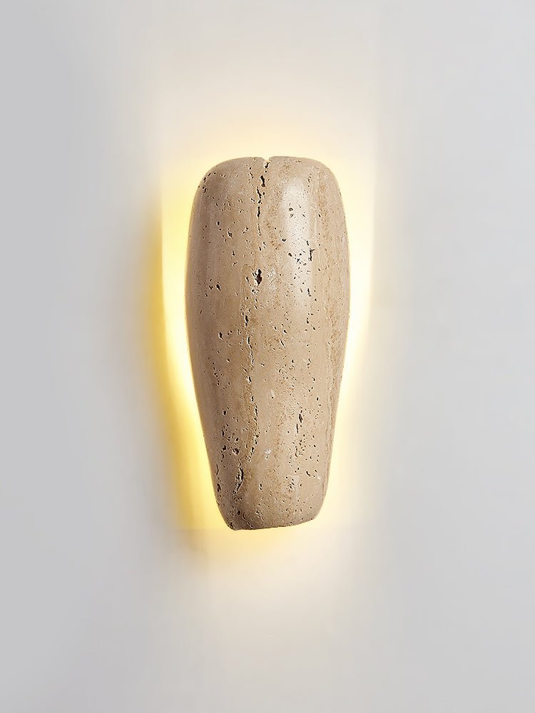 Earthy Stone Wall Light, Hardwired Wall Sconce, detail 5