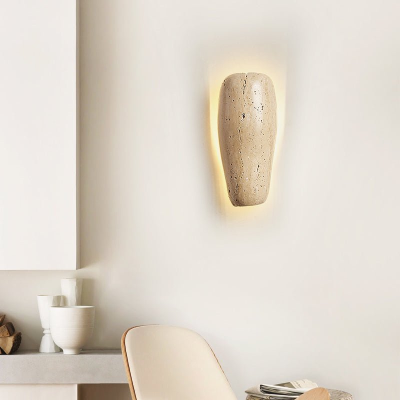 Earthy Stone Wall Light, Hardwired Wall Sconce, detail 6