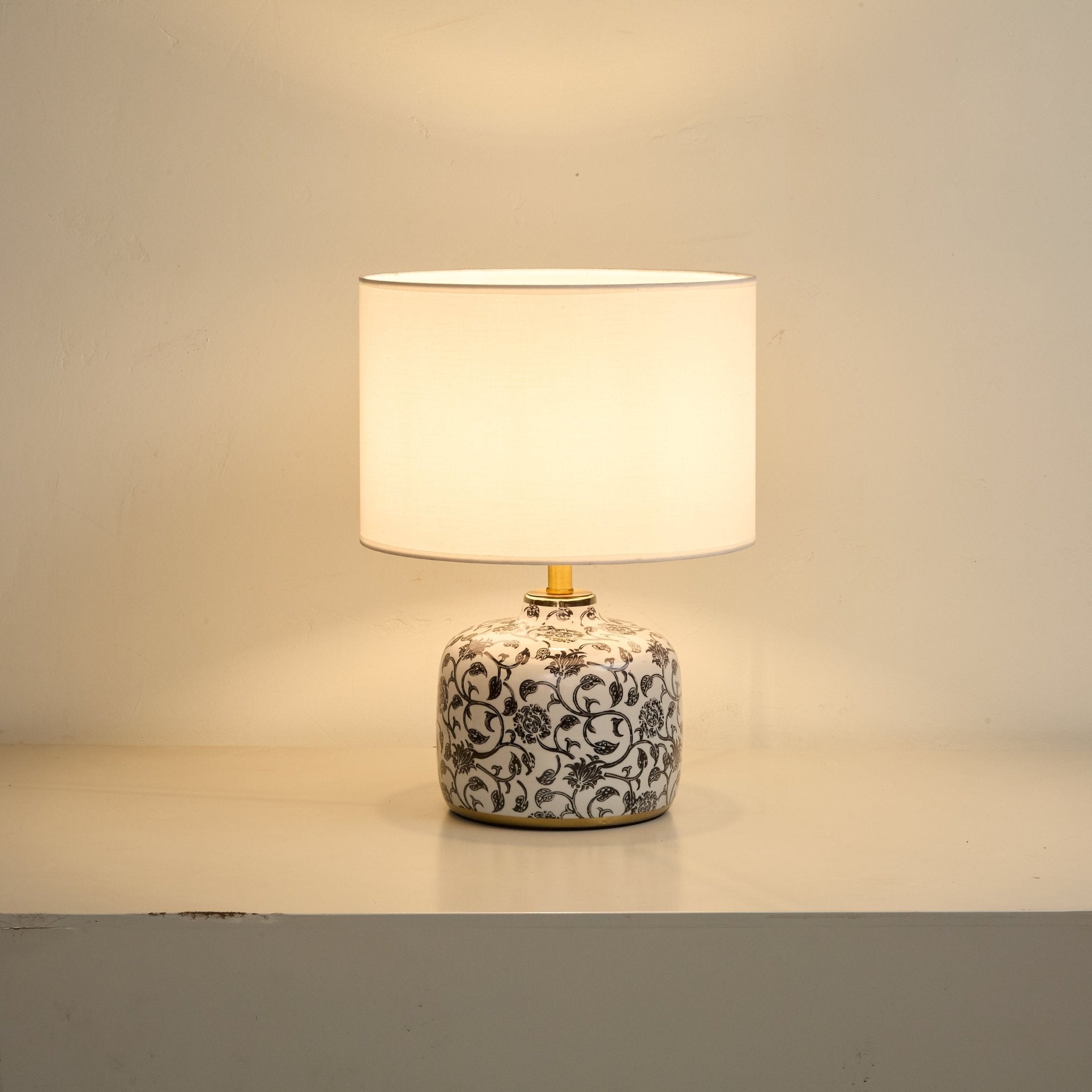 Ebony Vine Ceramic Table Light, Bedside Table Lamp, detail 6