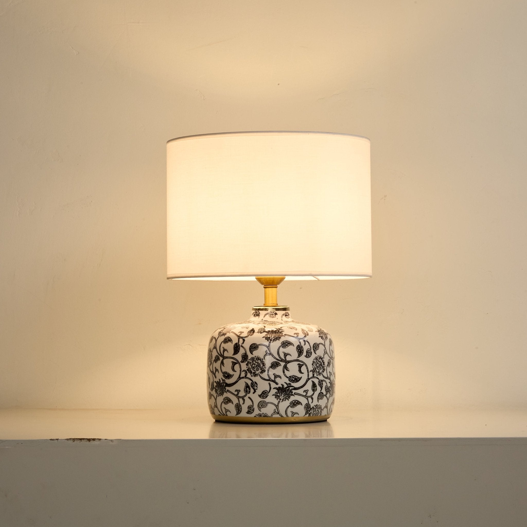 Ebony Vine Ceramic Table Light, Bedside Table Lamp, detail 2