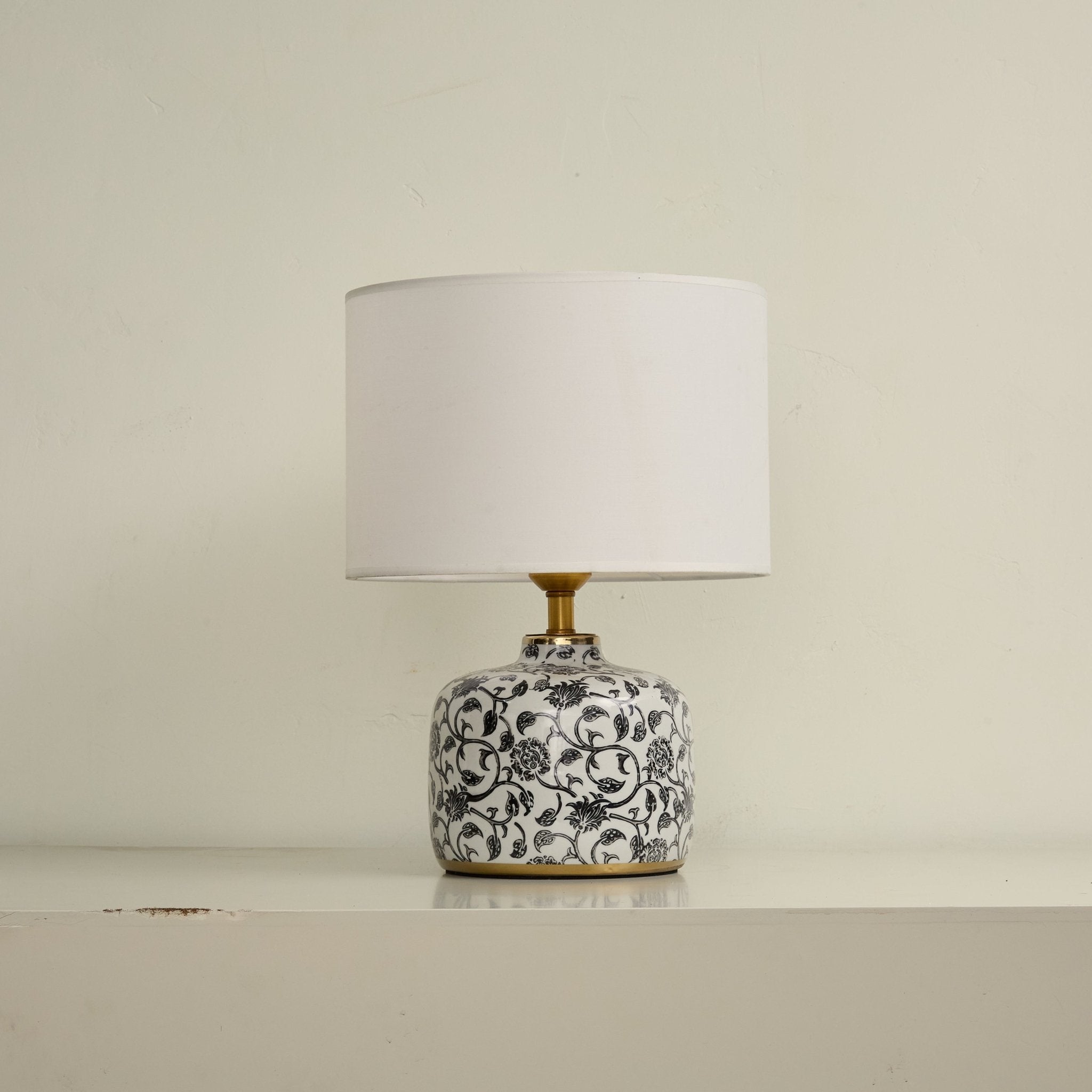 Ebony Vine Ceramic Table Light, Bedside Table Lamp, detail 3