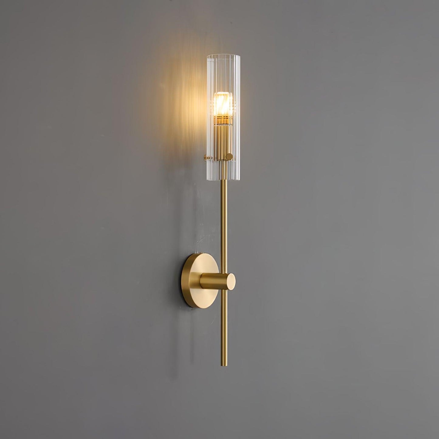Eclat Vertica Wall Light, Hardwired Wall Sconce, Brass, Model A: Dia 10cm x H 55cm