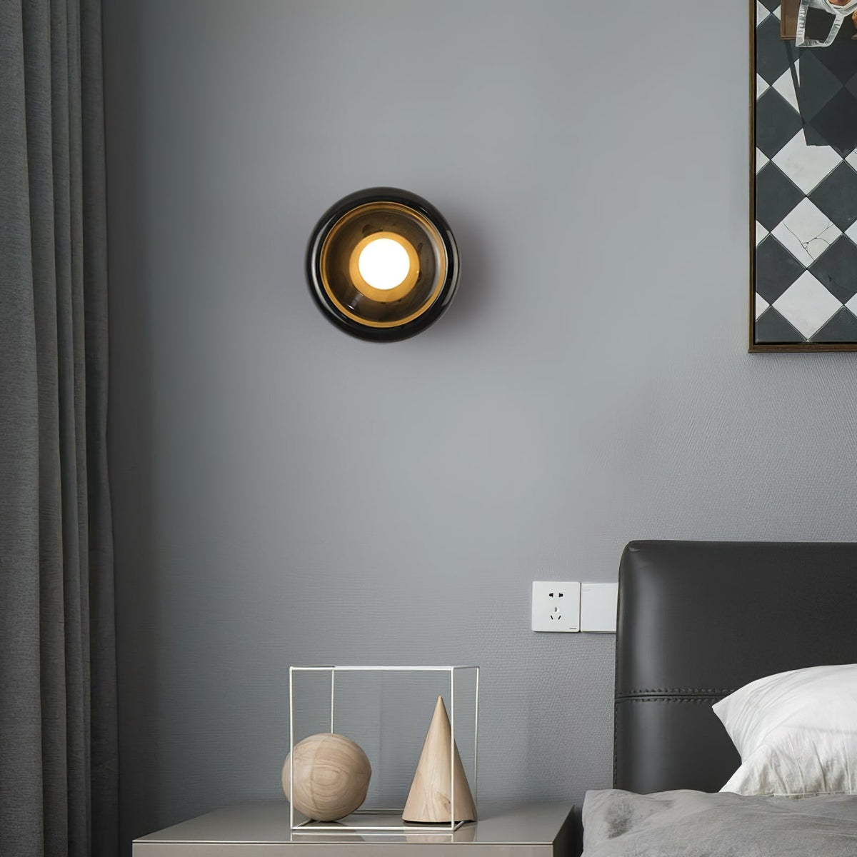 Eclipse Jade Wall Light, Hardwired Wall Sconce, detail 14