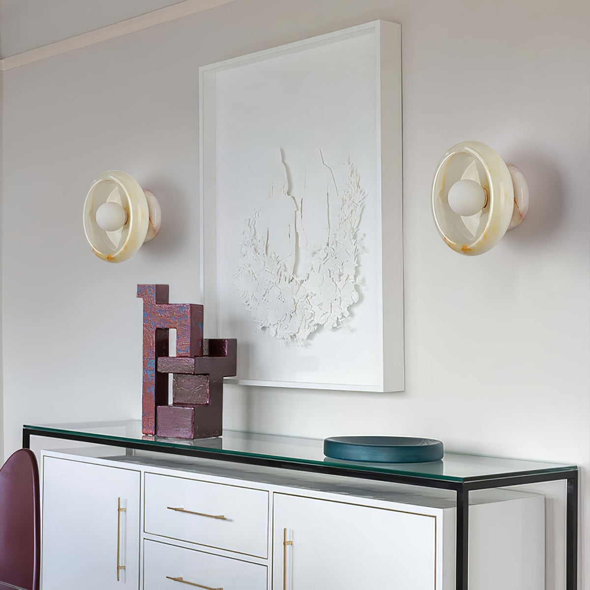 Eclipse Jade Wall Light, Hardwired Wall Sconce, detail 11