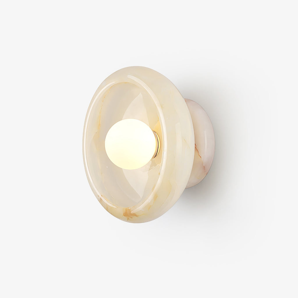 Eclipse Jade Wall Light, Hardwired Wall Sconce, Natural jade, Dia 25cm x H 13cm