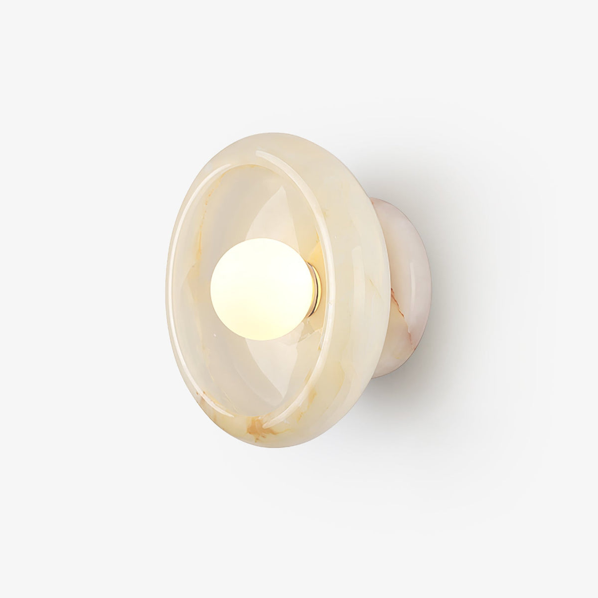 Eclipse Jade Wall Light, Hardwired Wall Sconce, Natural jade, Dia 25cm x H 13cm
