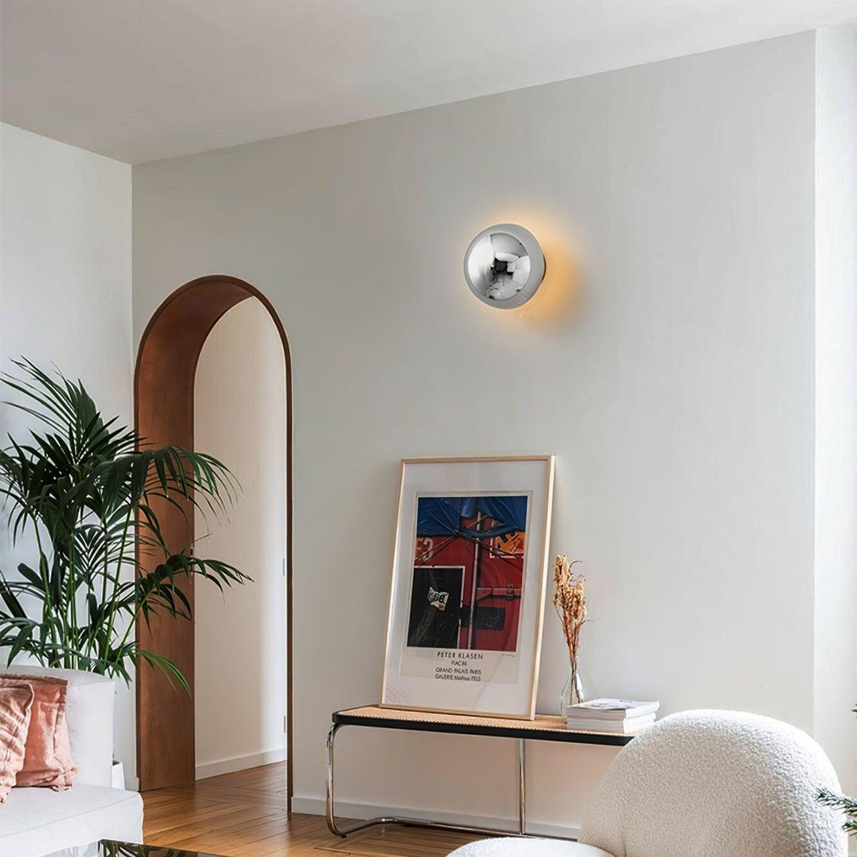 Aurum Sphere Wall Light, Hardwired Wall Sconce, detail 8