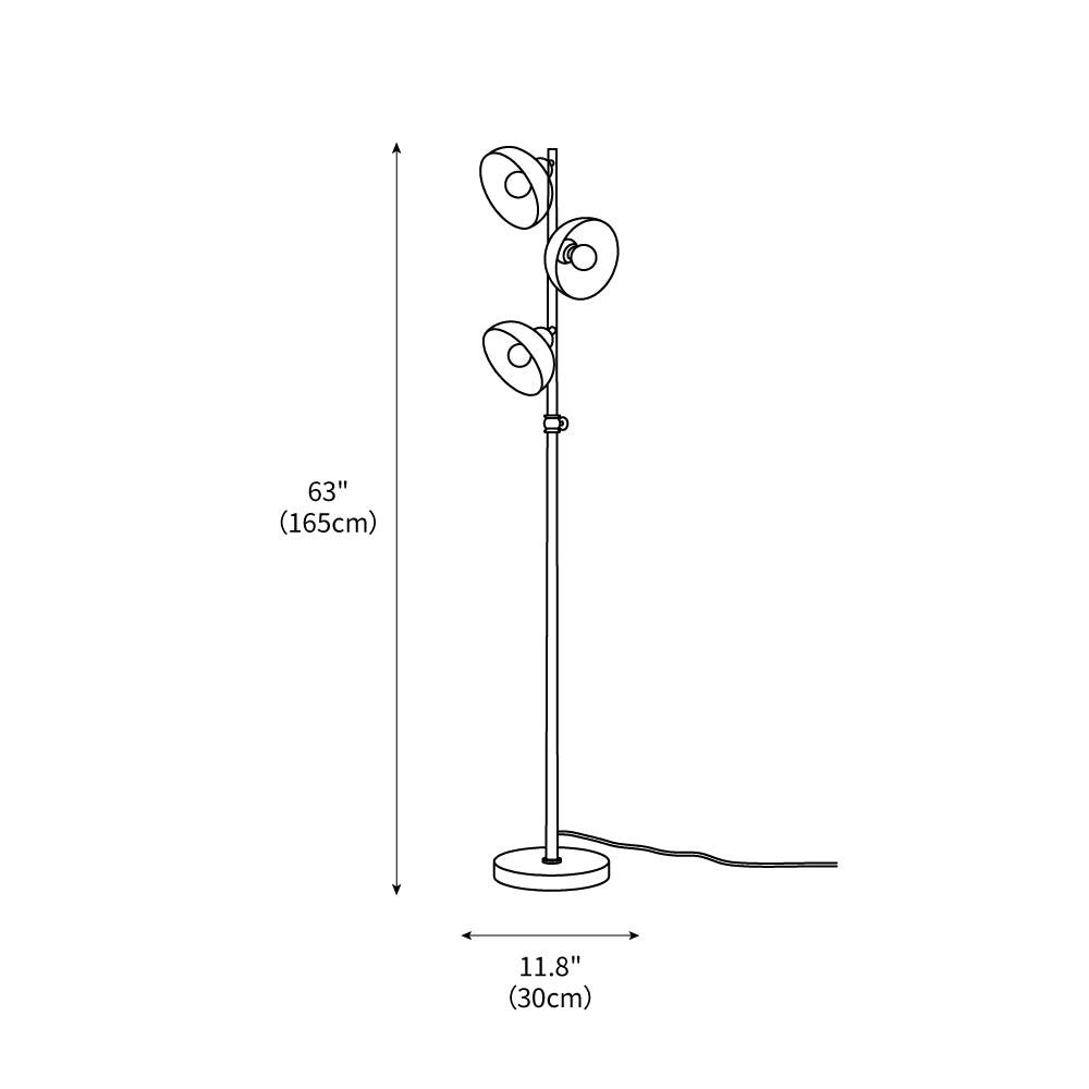 Eclipse Walnut Floor Light 11.8", Floor Lamp, detail 3