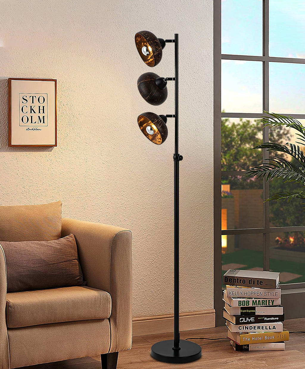 Eclipse Walnut Floor Light 11.8", Floor Lamp, detail 6