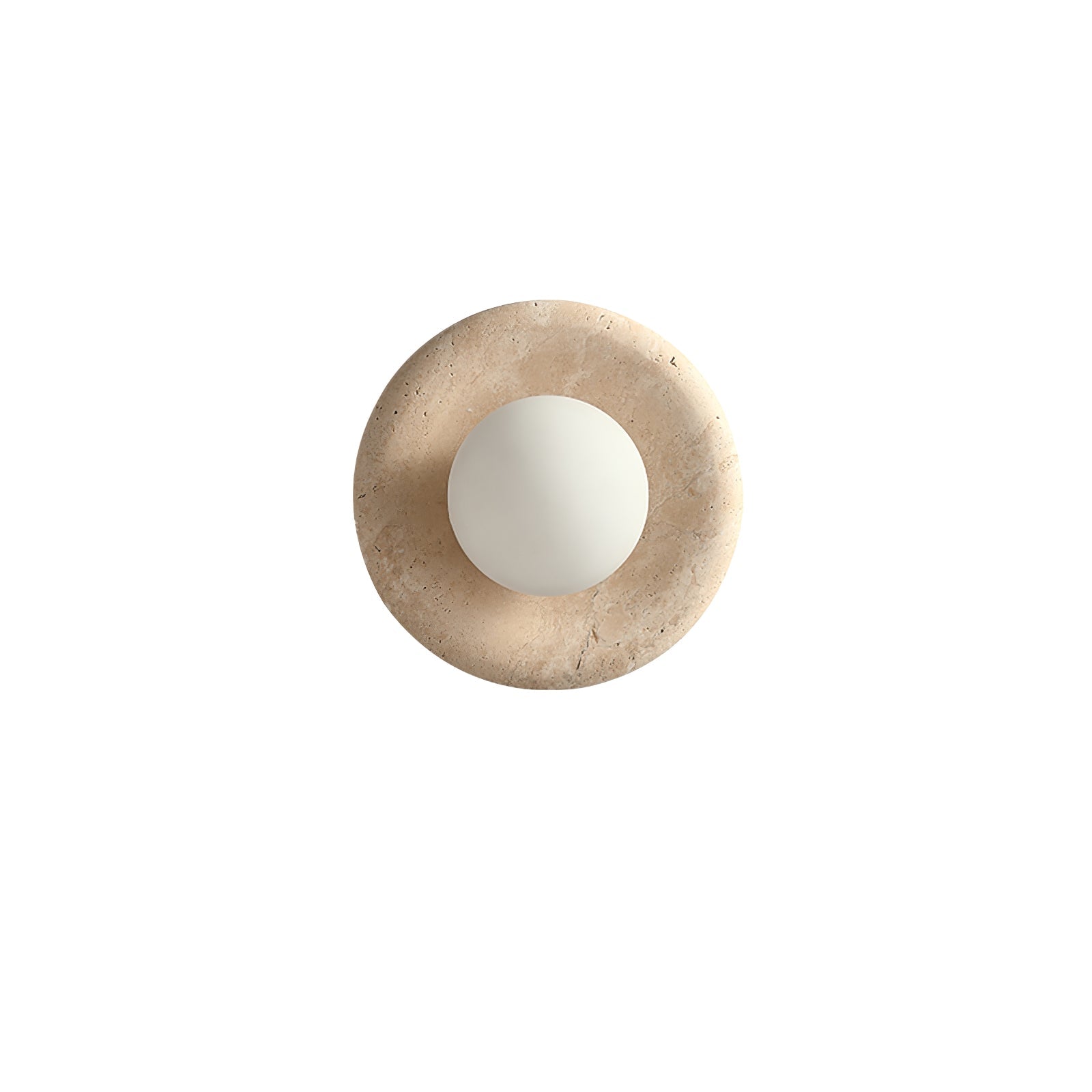 Eclora Wall Light, Hardwired Wall Sconce, Yellow Travertine, Dia 20cm x H 20cm