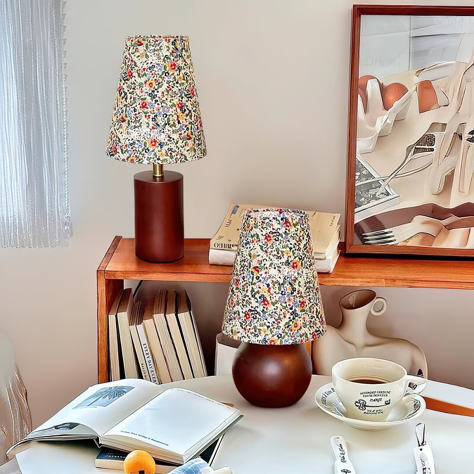 Elara Floral Glow Table Light, Bedside Table Lamp, detail 5