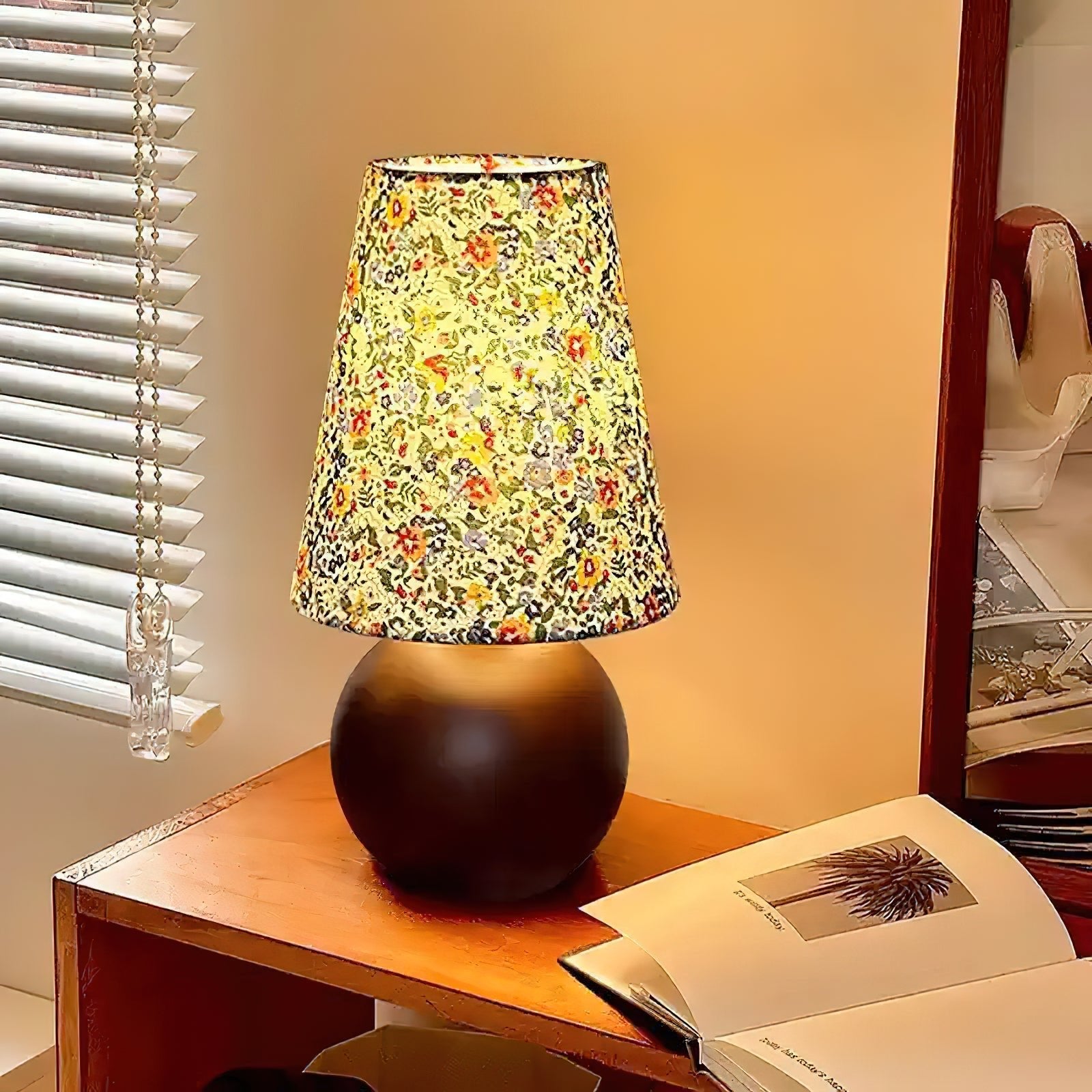 Elara Floral Glow Table Light, Bedside Table Lamp, detail 2