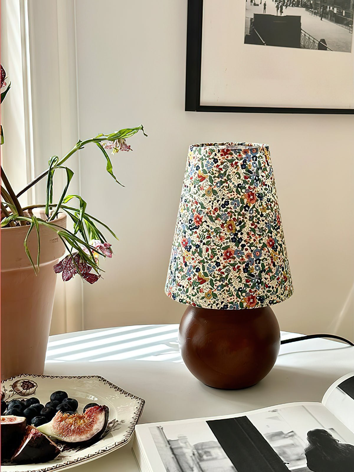Elara Floral Glow Table Light, Bedside Table Lamp, detail 16