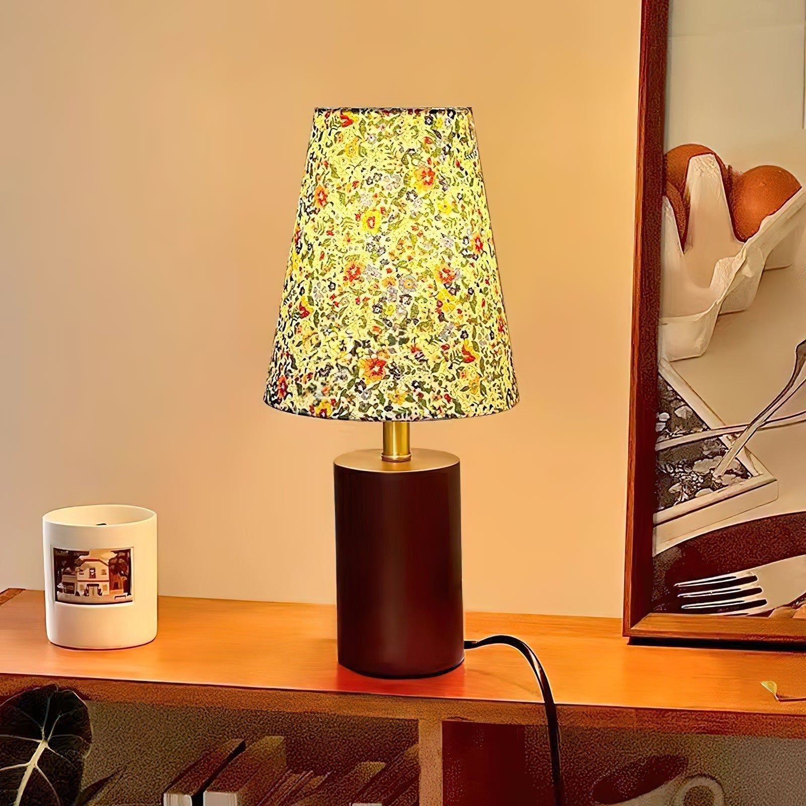 Elara Floral Glow Table Light, Bedside Table Lamp, detail 3