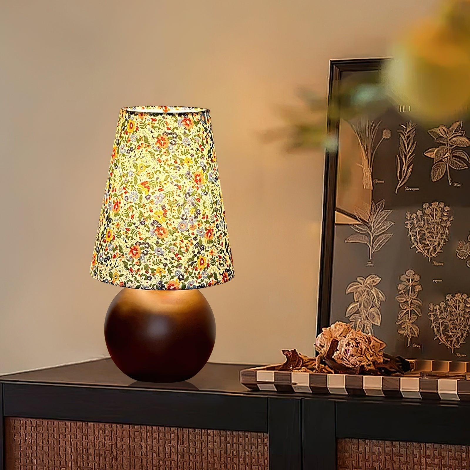 Elara Floral Glow Table Light, Bedside Table Lamp, detail 12