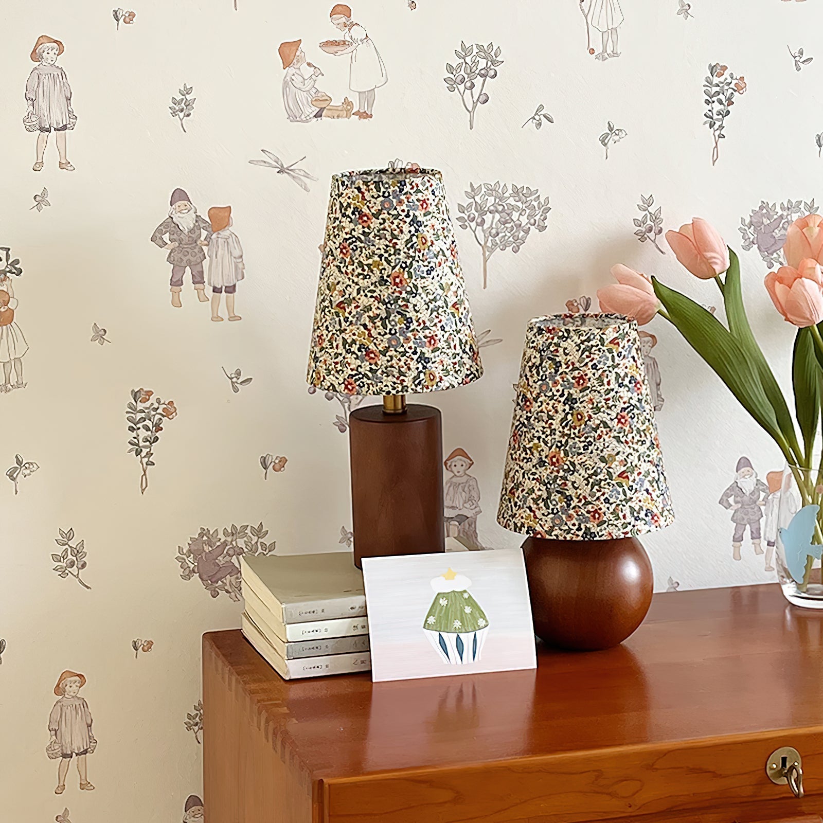 Elara Floral Glow Table Light, Bedside Table Lamp, detail 22