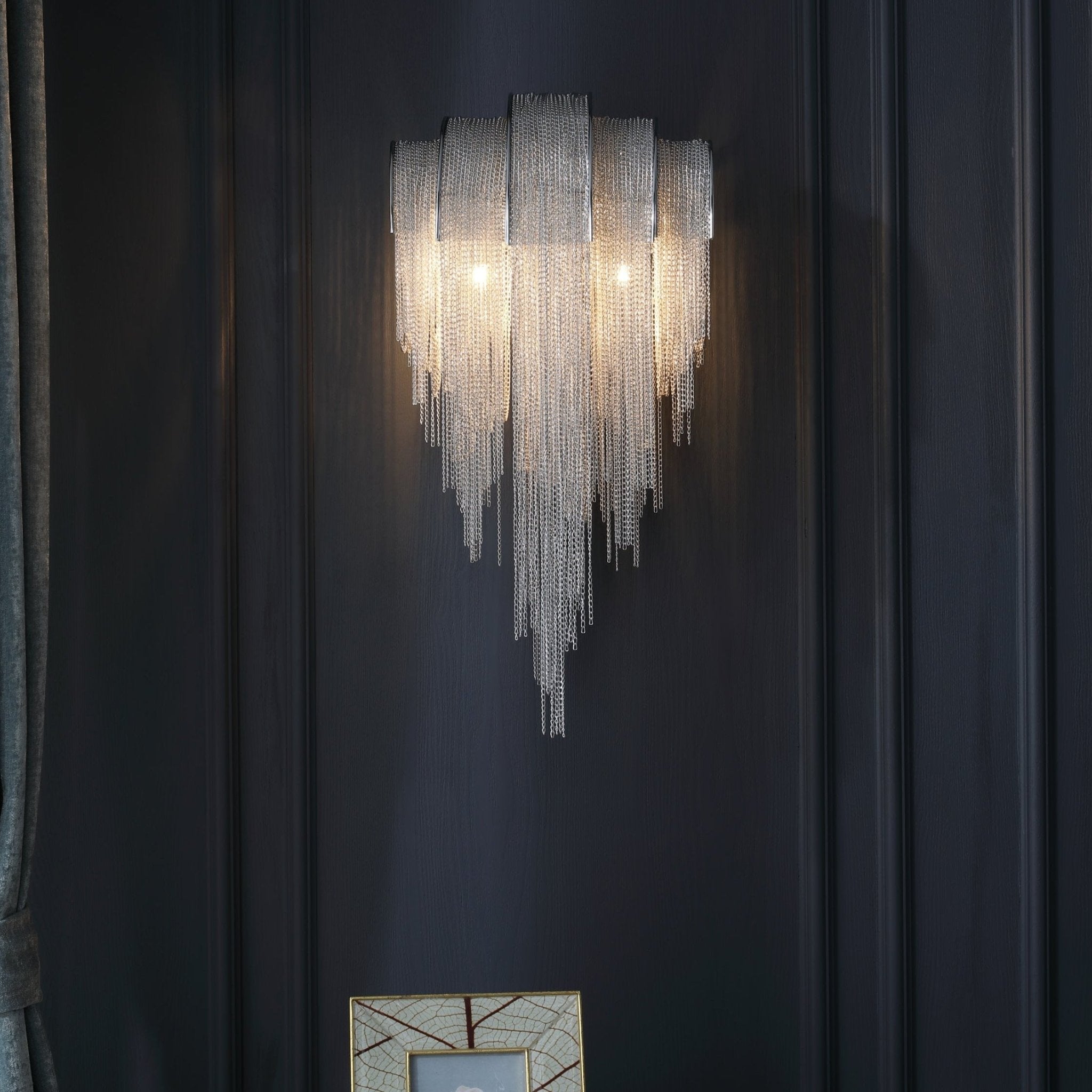 Chains Tassel Wall Light, Hardwired Wall Sconce, detail 5
