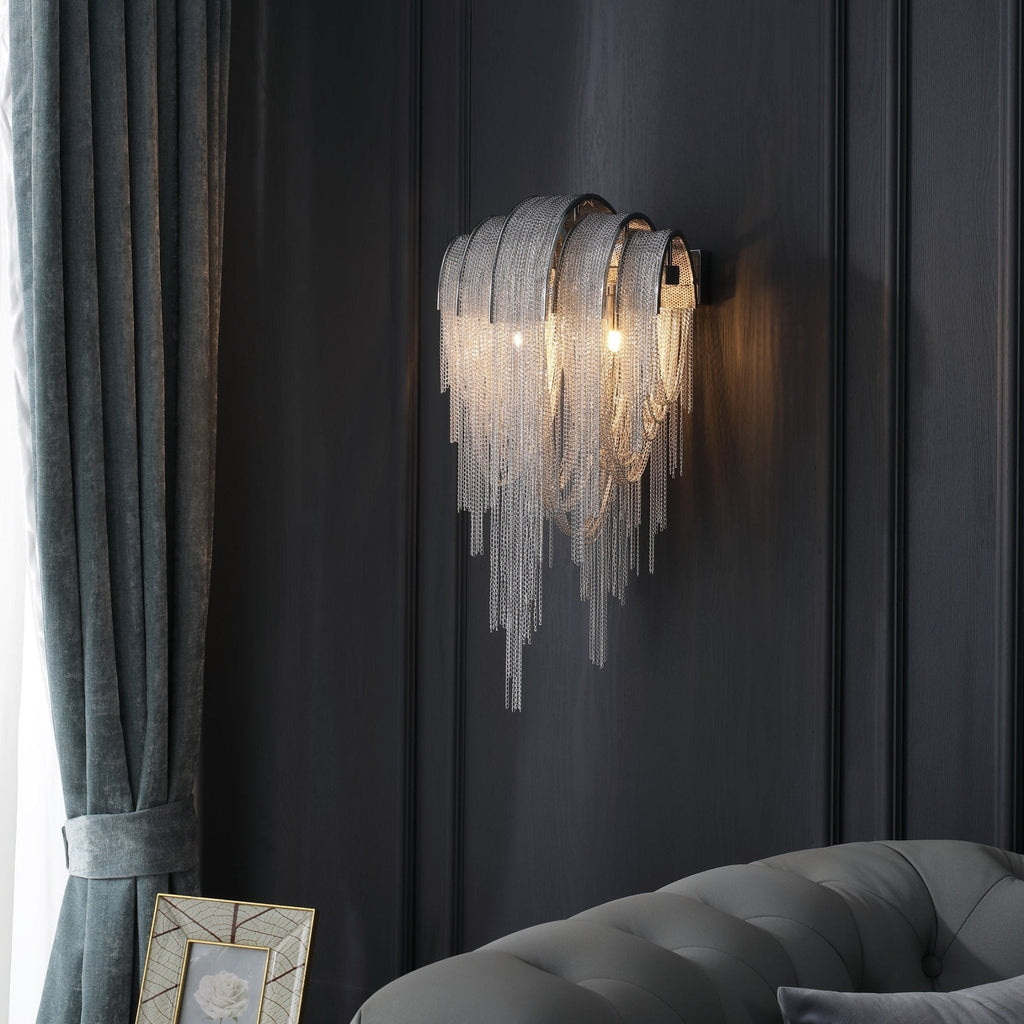 Chains Tassel Wall Light, Hardwired Wall Sconce, detail 4