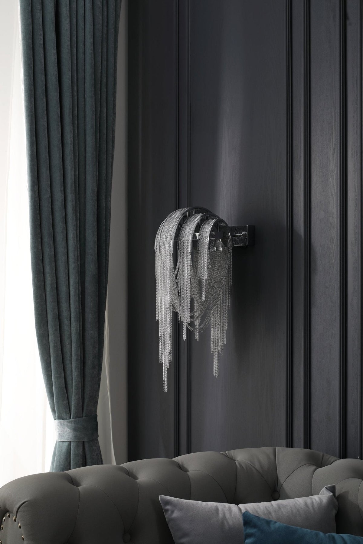 Chains Tassel Wall Light, Hardwired Wall Sconce, detail 20