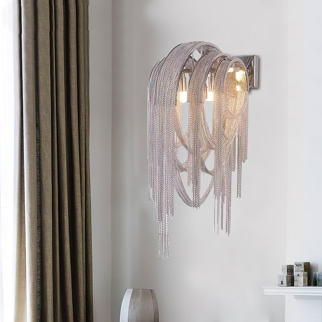 Chains Tassel Wall Light, Hardwired Wall Sconce, detail 21