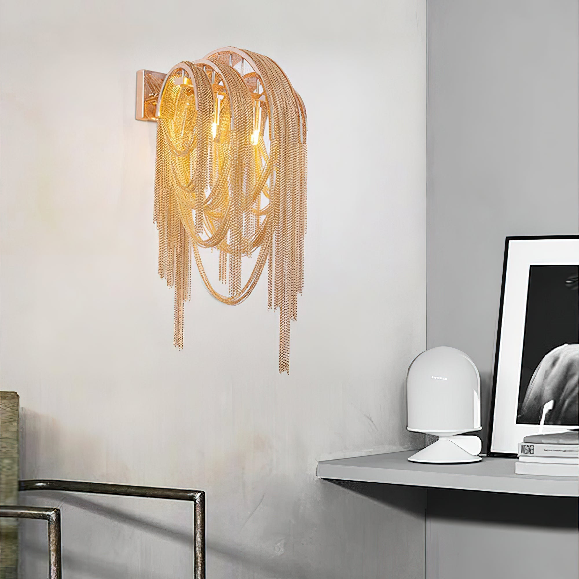 Chains Tassel Wall Light, Hardwired Wall Sconce, detail 22
