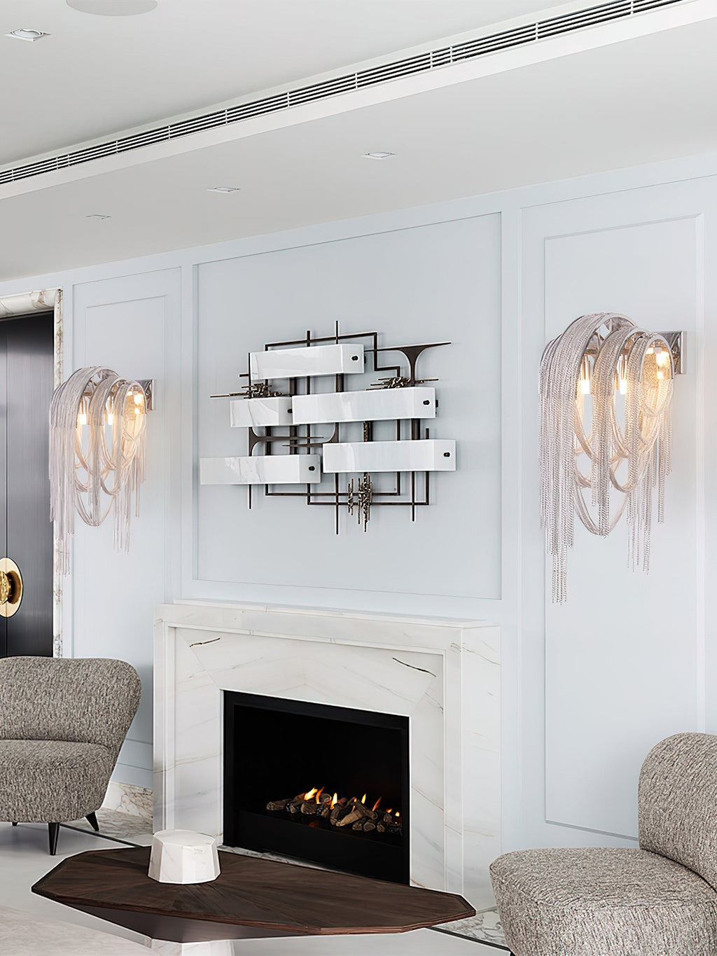 Chains Tassel Wall Light, Hardwired Wall Sconce, detail 24