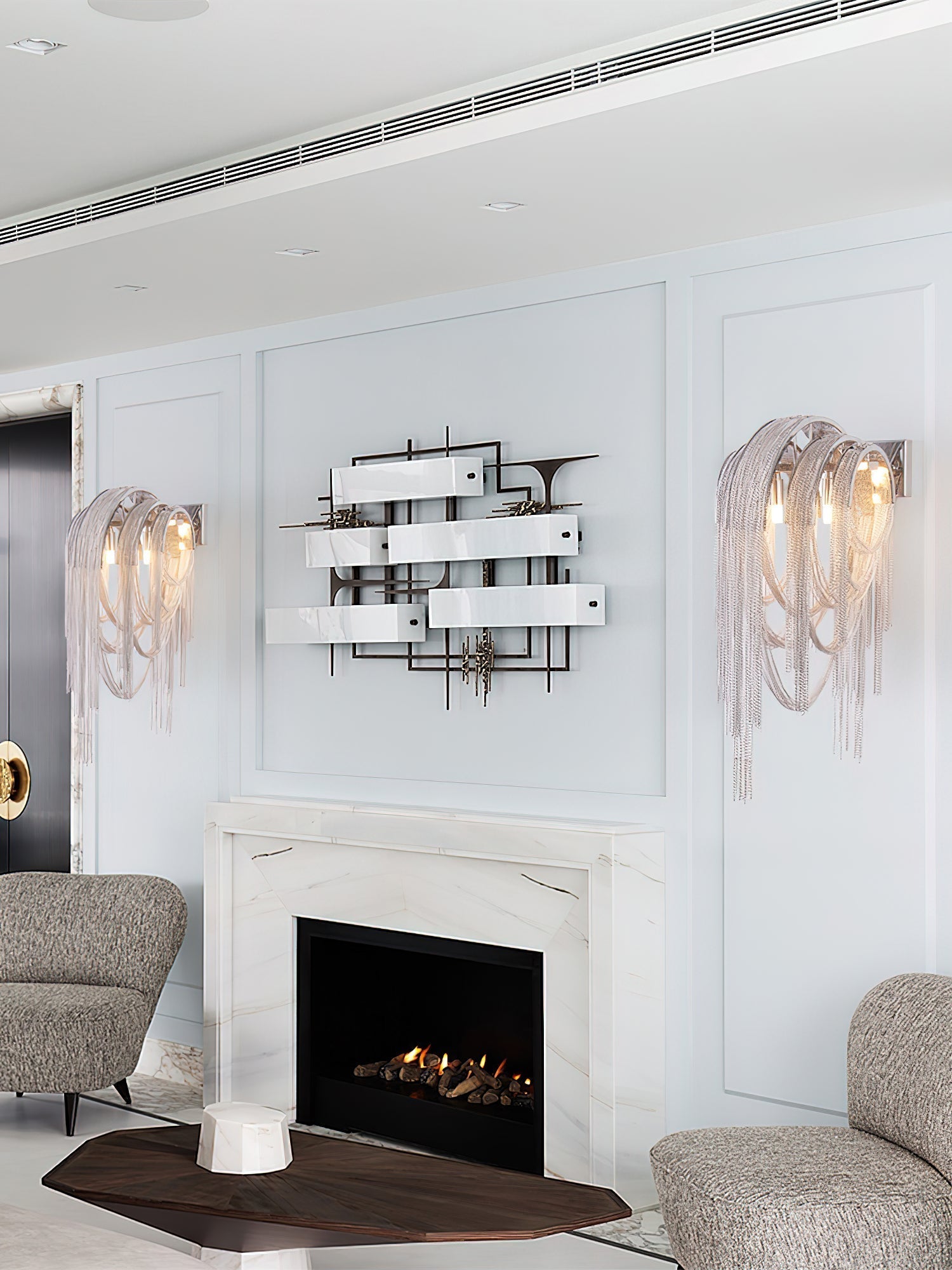 Chains Tassel Wall Light, Hardwired Wall Sconce, detail 24