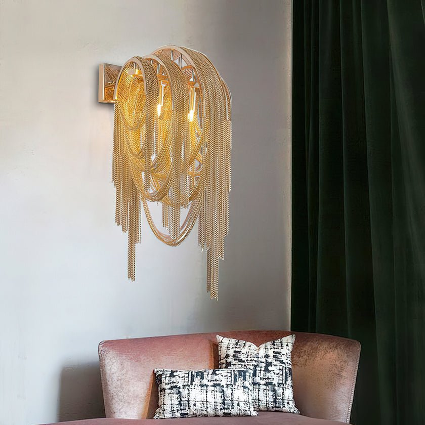 Chains Tassel Wall Light, Hardwired Wall Sconce, detail 11