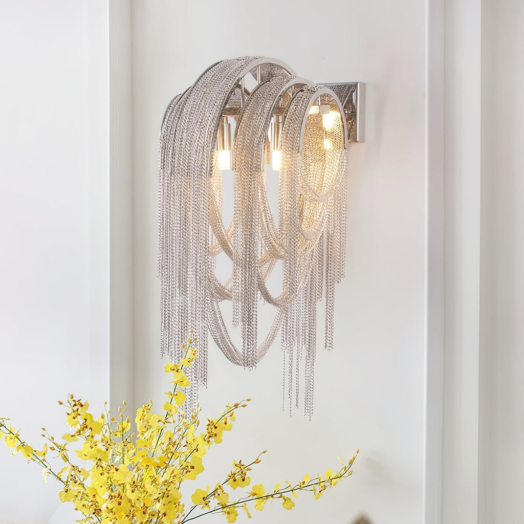 Chains Tassel Wall Light, Hardwired Wall Sconce, detail 3