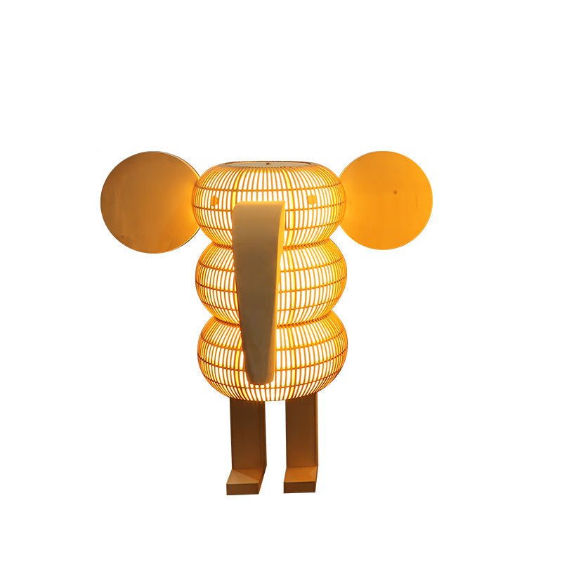 Elephant Shaped Rattan Floor Light, Floor Lamp, detail 10
