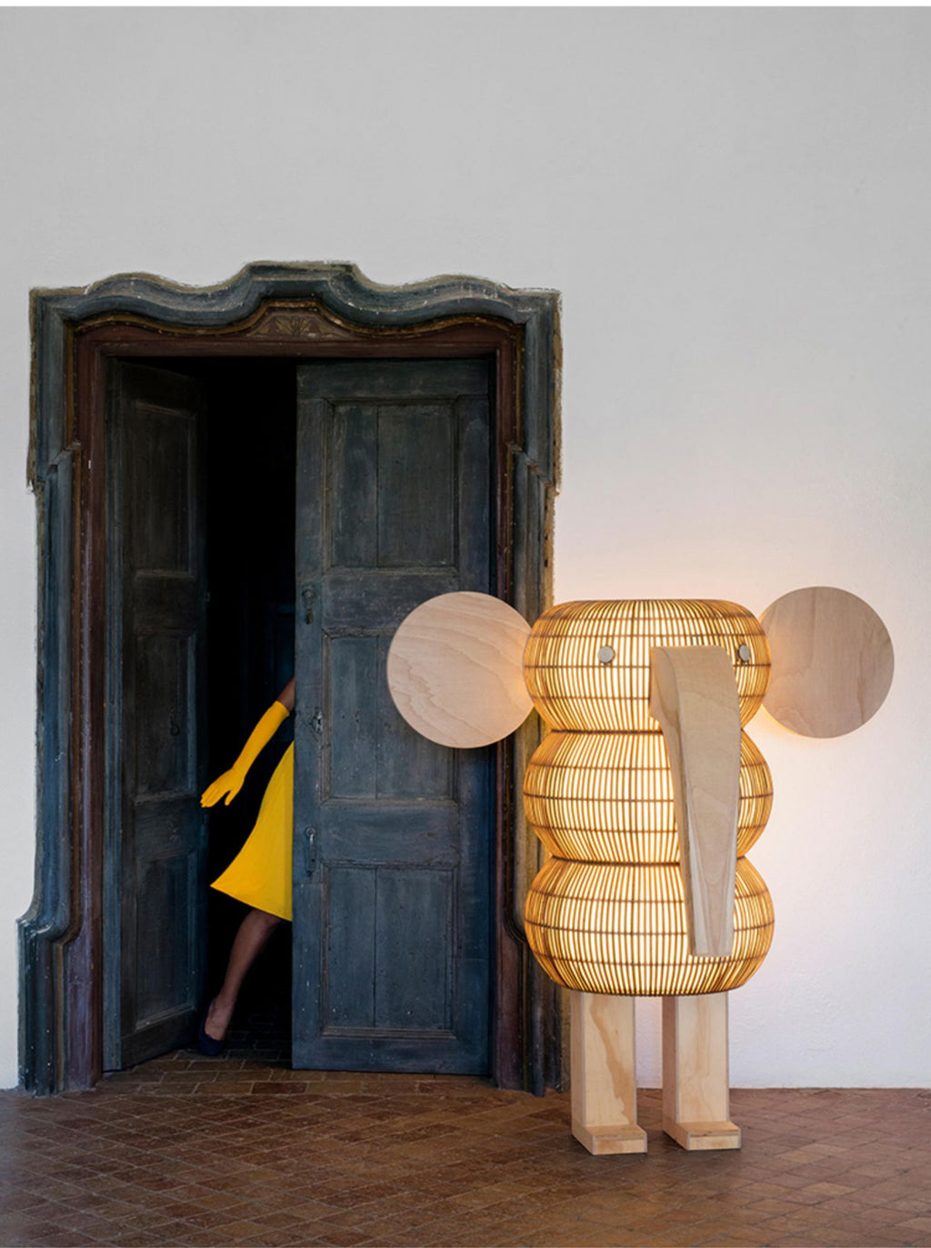 Elephant Shaped Rattan Floor Light, Floor Lamp, detail 8