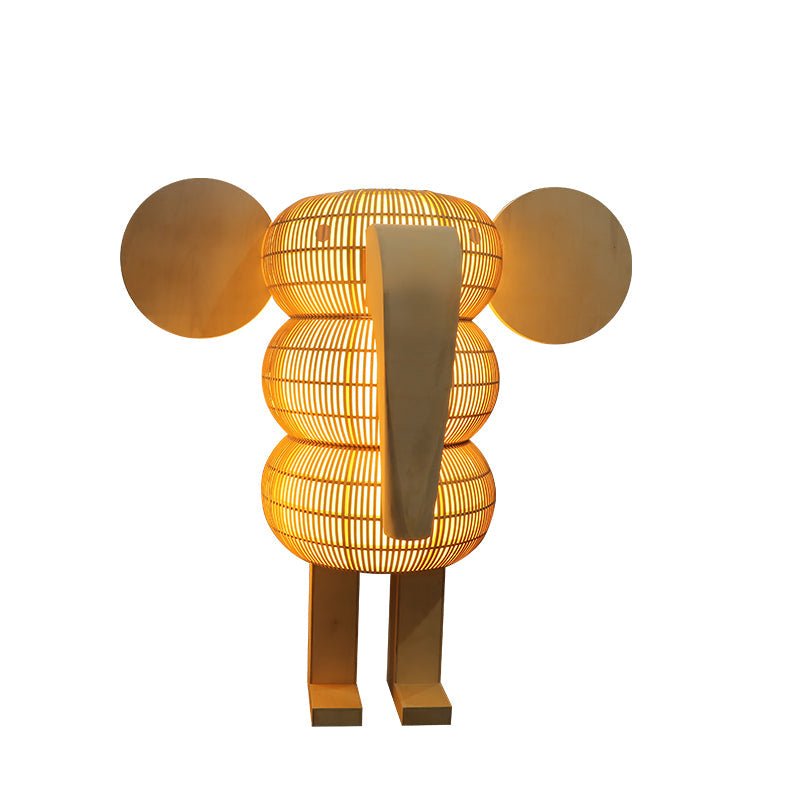 Elephant Shaped Rattan Floor Light, Floor Lamp, detail 9