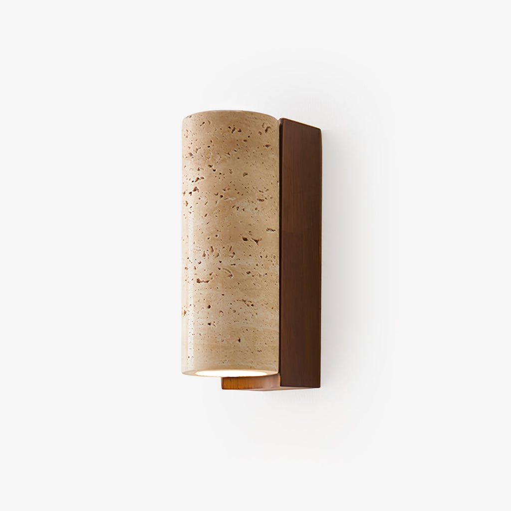 Elevate Wall Light, Hardwired Wall Sconce, Yellow Travertine, Dia 6.5cm x H 16cm