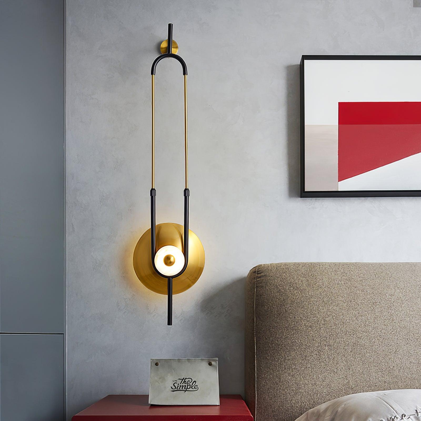 Ellipse Ring Marble Wall Light, Hardwired Wall Sconce, detail 3