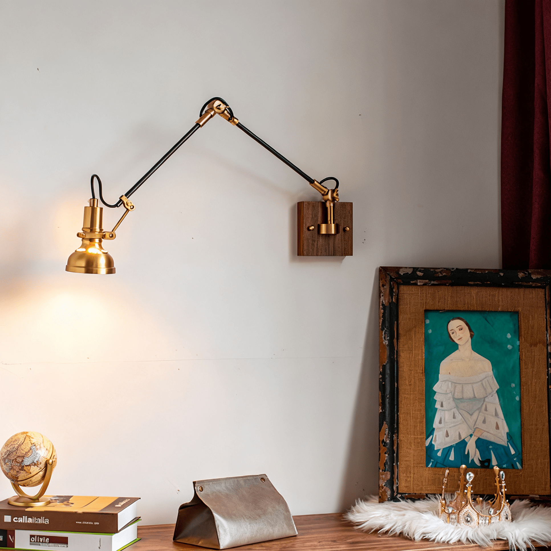 Elowen Wood Wall Light, Hardwired Wall Sconce, detail 3