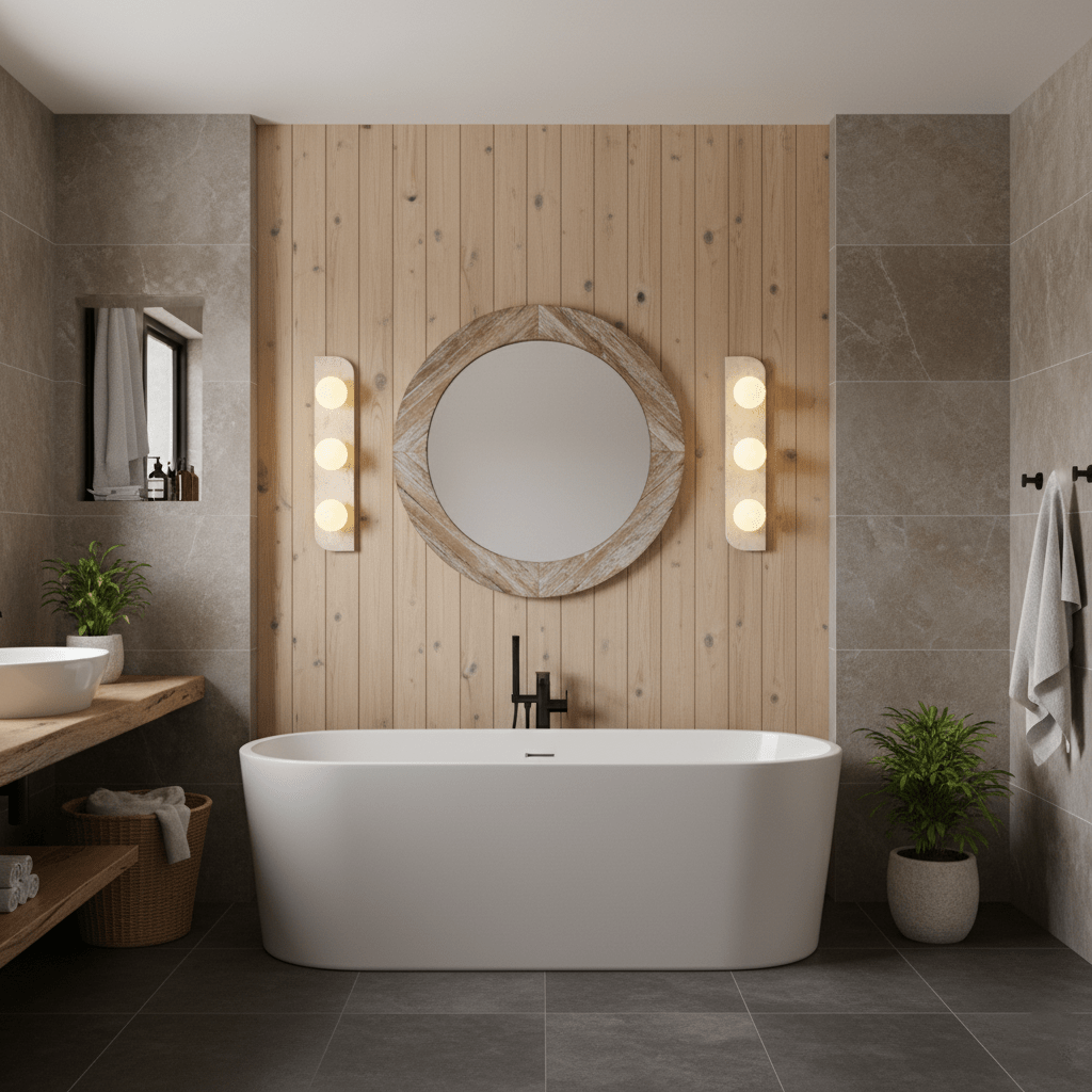 Elysian Travertine Wall Light, Hardwired Wall Sconce, detail 7